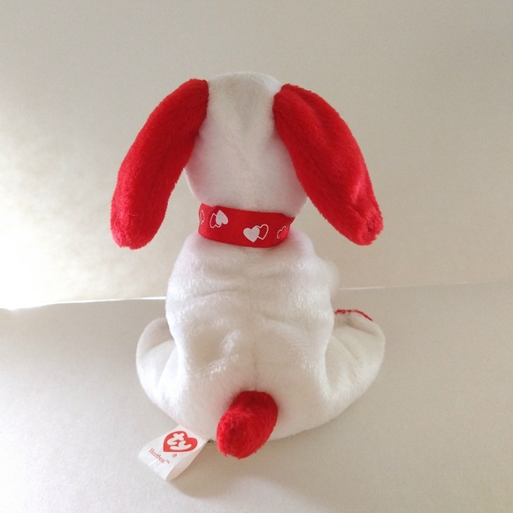 Ty Beanie Babies Heartbeat Red and White Dog 6" Valentine's Day Plush - Picture 4 of 6